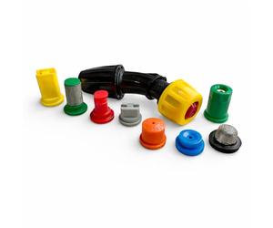 Set di 9 ugelli a gomito per spruzzatori a pressione a zaino e zaino, ventola piatta a 110°, cono cavo, cono atomizzatore, cono completo, deflettore, induzione dell'aria, filtri a tazza e cappello a