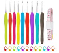 Set di 9 uncini Con impugnatura ergonomica morbida per comfort e controllo preciso, pennarelli a maglia - ideale per principianti e esperti