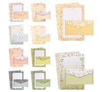 Set di 90 buste di carta da lettere con busta, 60 fogli di carta da lettere formato A5, con 30 buste per lettere d'amore, biglietti di invito (10 stili floreali)