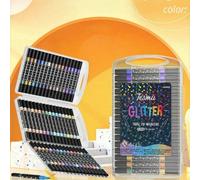 Set di 96/72/48/24/10 pennarelli a doppia punta glitterati, pennarelli a doppio colore per bambini, penne glitter per pittura, punta morbida e non sbiadente, penne perlescenti e brillanti, strumenti p