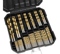 Set di 99 punte elicoidali con rivestimento in titanio, 4241 HSS 135°, punte metriche, dimensioni 1,5-10 mm, per lavorazione dei metalli, lavorazione del legno, fori in plastica