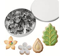 Set di a forma e foglia piccoli, per biscotti e pasta di zucchero, kit per decorare torte, set di 12 mini per biscotti