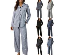 Set di abbigliamento da casa a gamba larga per le donne Set pigiama a maniche lunghe da donna Set da casa a due pezzi Set pigiama invernale morbido al tatto Set pigiama invernale Plus Size Pjs Camicia