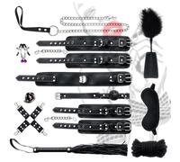 Set di abbigliamento regolabile in peluche da 10 pezzi per donne coppie adulti che praticano yoga (nero)