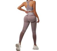 Set di Abbigliamento Sportivo Donna Completo Palestra 2 Pezzi Top e Legging Sportiva e Leggins Anticellulite Push Up Tuta Completa Reggiseno Sportiva e Leggings a Vita Alta Yoga Gym Jogging Fitness