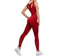 Set di Abbigliamento Sportivo Donna Completo Palestra Tute da Ginnastica Yoga Reggiseno Sportivo+Leggings 2 Pezzi Tuta da Fitness Curvy Top Palestra Leggings Push Up Gym Set Jogging Pilate Activewear