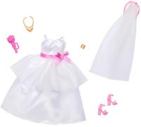 Barbie Set da sposa per bambola Barbie per il giorno del matrimonio, 1 vestito con accessori per un look completo