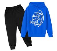 Set di abiti da allenamento per ragazze Set di 2 pezzi Autunno con cappuccio I'Ll Always Be Your Biggest Baseball Fan Tuta Set Bambini 2025 Tuta per uscire Set di tute per uscire Pantaloni della tuta