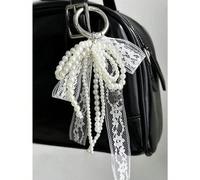 Set di accessori alla moda Y2K, semplice e carino, composto da: ciondolo per borsa con perle finte e fiocco, luce brillante e colorata, fiocco con fiori colorati, ciondolo per cover di telefono con pi