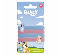 Set di accessori Bluey - 4 elastici per capelli - multicolore - Multicomposizione - Pin con il volto di Bluey e Bingo Heeler - Prodotto originale progettato in Spagna