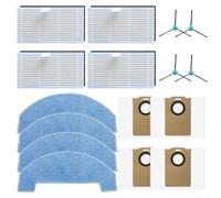 Set di accessori da 16 pezzi, per robot aspirapolvere Ultenic Pro, include 4 spazzole laterali, 4 filtri HEPA, 4 panni mocio, 4 sacchetti per la polvere