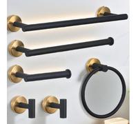 Set di accessori da appendere per il bagno, include: barra portasalviette, anello portasalviette, portarotolo in acciaio inossidabile, gancio multifunzione e asta appendiabiti, 1 pezzo. Porta asciugam