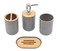 Set di accessori da bagno, 1 set di accessori for il bagno, set di 4 articoli da toeletta in plastica imitazione resina(Grey)