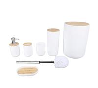 Set di accessori da bagno, 6 pezzi moderni con cestino, dispenser di sapone, portasapone, portaspazzolino, tazza