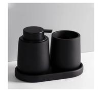 Set di accessori da bagno Accessori for dispenser di sapone schiumogeno for bagno, 3 pezzi, porta schiuma e spazzolino Coastal Arredamento rustico(Black)