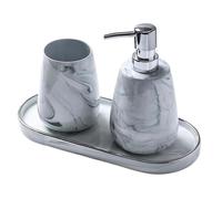 Set di accessori da bagno con motivo marmo, organizer in ceramica con pompa cromata, decorazione moderna di lusso per bagno e cucina