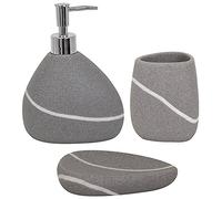 Set di Accessori da Bagno in Ceramica MSV Zen Grey (3 Pezzi)
