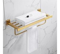 Set di Accessori da Bagno in Oro con mensola, portasciugamani, portasciugamani, portarotolo, portascopino per WC, Set di Accessori da Bagno Moderni