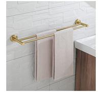 Set di accessori da bagno in oro spazzolato, porta scopino per carta igienica, porta asciugamani di carta, gancio per accappatoio, portasapone, anello doppio porta asciugamani per una decorazione