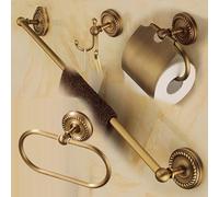 Set di accessori da bagno in ottone massiccio, gancio per accappatoio, portarotolo, portasciugamani, cestino per sapone, set da bagno,1