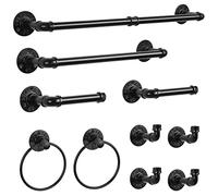 Set di accessori da bagno industriali da 10 pezzi Set di barre per asciugamani da bagno include anello per asciugamano rotondo porta rotolo di carta igienica per parete 18 e 63,5 cm portasciugamani