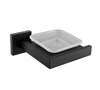 Set di accessori da bagno nero opaco con gancio in acciaio inox a parete Porta carta igienica Doppio portasciugamani Accessori da cucina Accessori da bagno eleganti e durevoli