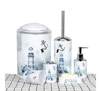 Set di accessori da bagno, Set di accessori da bagno di lusso da 6 pezzi con design moderno a forma di faro