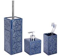Set di accessori da bagno Wenko Cordoba, 3 pezzi, in colore blu scuro