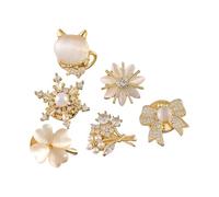 Set di accessori da bavero con 6 spille individuali in lega, design assortito, per abiti quotidiani, matrimoni, feste, gite, cappelli, sciarpe e borse, corpetto cappotto, sciarpa, ornamento per collo