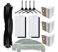 Set di accessori di ricambio per iHome AutoVac Nova Self Empty, per Proscenic M8 Pro Robot Aspirapolvere 1 spazzola principale 3 sacchetti per la polvere 4 spazzole laterali 2 filtri 2 panni per mocio