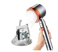 Set di accessori for il bagno con doccetta portatile a 5 modalità, filtro ad alta pressione for il risparmio idrico e pulsante di arresto(Orange Set)