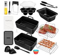 Set di Accessori Friggitrice Ad Aria, 15 Pezzi, Diametro 20 cm, Set di accessori Airfryeradatto per Philips XL, COSORI 5,5 l, Cecotec, Tefal ecc. 3,8 qt-6,8 qt Air Fryer lavabile in (20 pezzi)