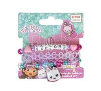 Set di accessori Gabby´s Dollhouse - 2 bracciali - Multicolore - Multicomposizione - Pin con il volto di Panty Patitas - Prodotto originale progettato in Spagna