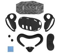 Set di accessori Geekria VR compatibile con Meta Quest3,copertura dell'impugnatura del controller touch,copertura anteriore,maschera in silicone con protezione per la lente,tuta multiuso(set di7,nero)