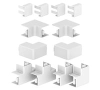 Set di accessori Habengut (4x ES, 2x IE, 2x AE, 2x FW, 2x pezzo a T) per il montaggio della canalina 15x15 mm, colore: bianco