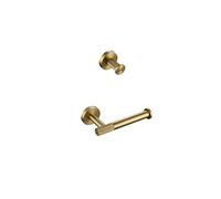Set di accessori hardware per il bagno Kit in ottone zigrinato oro spazzolato Porta asciugamani Anello porta accappatoio Porta carta Porta asciugamani Scopino, H, PH