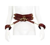 Set di accessori in pelle marrone per il contenimento delle mani e della vita durante il Pilates, lunghezza regolabile, adatto per esercizi di Pilates alla vita e stretching muscolare