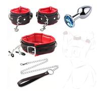 Set di accessori in pelle rossa a 2 pezzi per restrizioni delle mani durante lo yoga Adatto a varie posizioni yoga