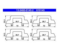 Kit accessori, Pastiglia freno Assale anteriore per CITROËN C2 C2 ENTERPRISE C3