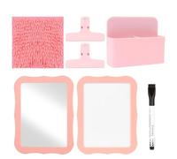 Set Di Accessori Per Armadietti Rosa Da 7 Pezzi, Decorazioni Magnetiche | Include Mensola Magnetica, Specchio, Lavagna, Portapenne, 2 Magneti E Una Decorazione Carina. Tutto Ciò Di Cui Una Ragazza Ha