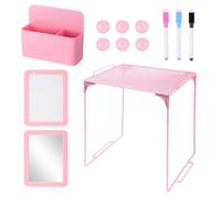 Set di accessori per armadietto magnetico con mensola e specchio - Decorazi | Materiale in PP e vetro con portapenne e dimensioni di 36,5x26 cm, realizzato per l'organizzazione degli armadietti per ragaz