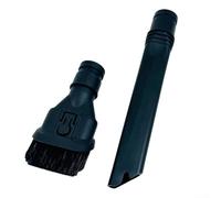 Set di accessori per aspirapolvere, con testa di aspirazione piatta e spazzola di aspirazione per la pulizia della tastiera, finestre, veneziane, interni dell'auto, rimozione della polvere (nero)