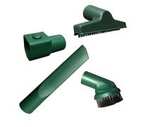 MohMus Set di Accessori per Aspirapolvere - Spazzola mobili + Bocchetta tappezzeria + Bocchetta Fessure + Adattatore - Adatti per Vorwerk Kobold Folletto VK120, VK121, VK122 - VK 120, 121, 122