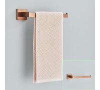 Set di accessori per bagno in oro rosa Porta accappatoio in acciaio inossidabile Porta asciugamani Porta rotolo di carta igienica Anello porta asciugamani Accessori per il bagno, Oro rosa spazzolato