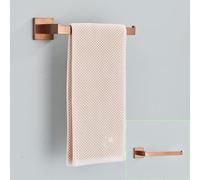Set di accessori per bagno in oro rosa Porta accappatoio in acciaio inossidabile Porta asciugamani Porta rotolo di carta igienica Anello porta asciugamani Accessori per il bagno, Oro rosa spazzolato