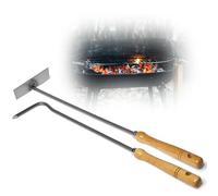 Set di accessori per camino comprensivo di tirabrace e gancio con manico in legno, attrezzi per camino (1 tirabrace + un gancio)