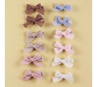 Set di accessori per capelli da bambina, fermagli per capelli con fiocco, set da 12 fermagli d'amore per San Valentino Tagli UnicaPoliestere