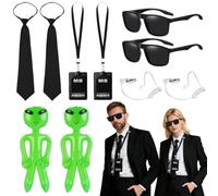 Set di accessori per costume da agente, kit per travestimento da agente segreto, set con porta documenti d'identità, cravatte, occhiali da sole, auricolari, ecc. per Aldult per bambini, travestimento