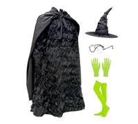 Set di accessori per costume da strega, costume di Halloween da strega, per bambine, traspirante, per bambini dai 5 ai 12 anni, per sfide di personaggi drammatici, feste, eventi cosplay