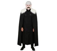 Set di accessori per costume da vampiro Nosferatu per adulti, mantello nero, berretto calvo, orecchie a punta, kit per il trucco, costume da mostro horror classico per uomo e donna